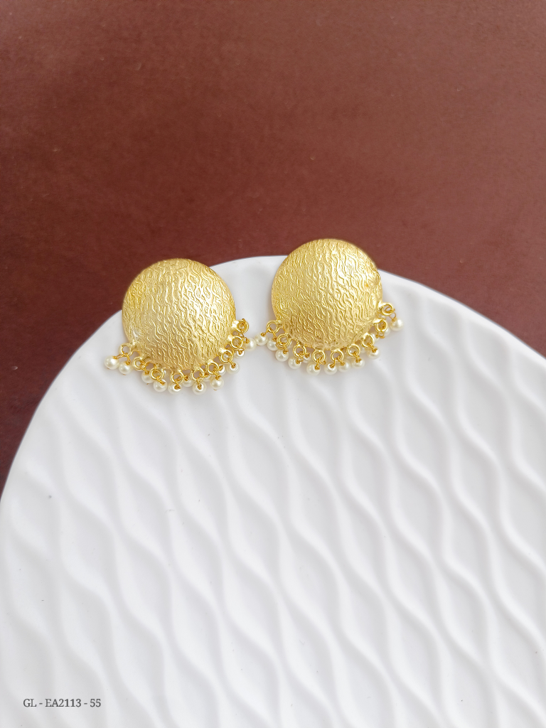 Western type Gold Polish Jhumkas GL-EA2113-55