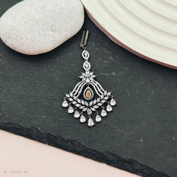 Silver finish AD Stone -Tikka / Nethichutti