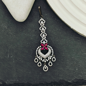 Silver finish AD Stone -Tikka / Nethichutti