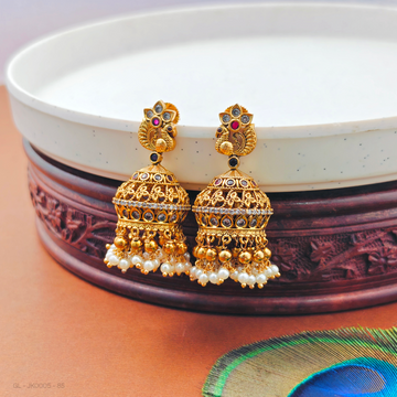 Antique Finish pearl cluster Jhumkas