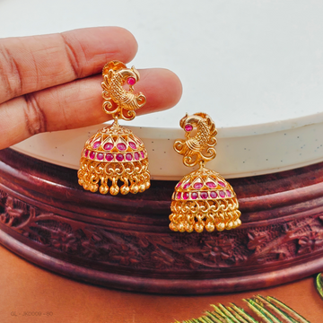 Micro polish peacock Jhumkas