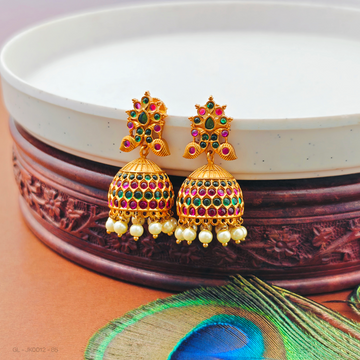 Antique Matt finish multicolor Jhumkas