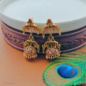 Antique Kemp stone peacock jhumkis