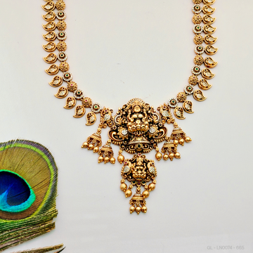 Antique gold Lakshmi - floral Necklace