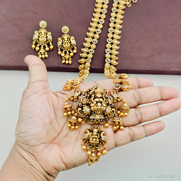 Antique gold Lakshmi - floral Necklace