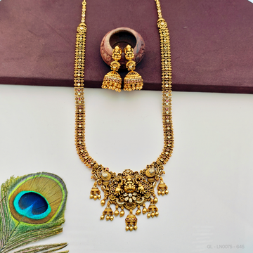 Antique gold Lakshmi - Peacock design Necklace