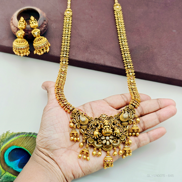 Antique gold Lakshmi - Peacock design Necklace