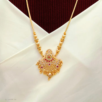 CZ Stones Dollar Pendant Necklace