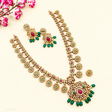 Royal Ruby Emerald Kemp Haram Set