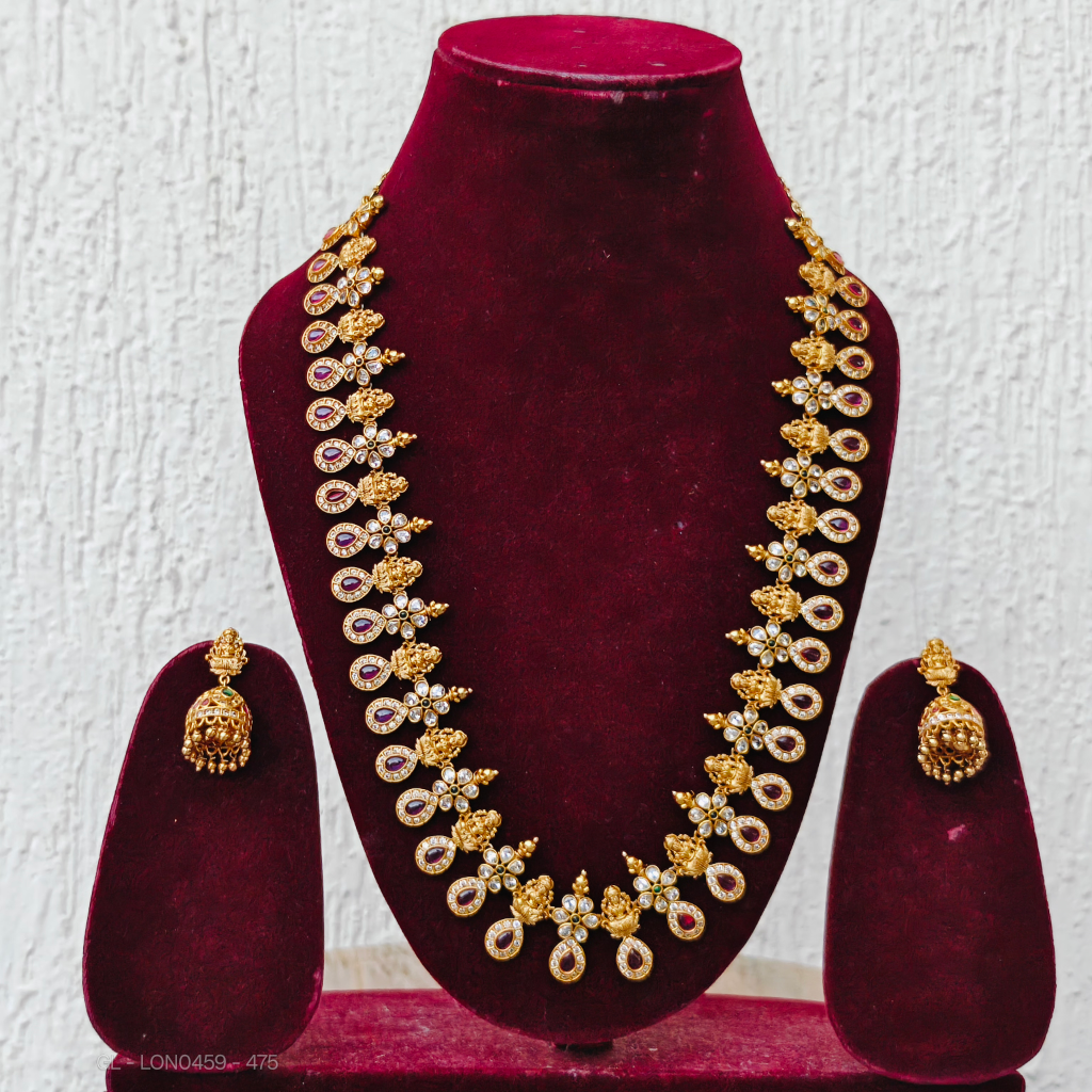 Lakshmi ensemble Ruby Haaram Set