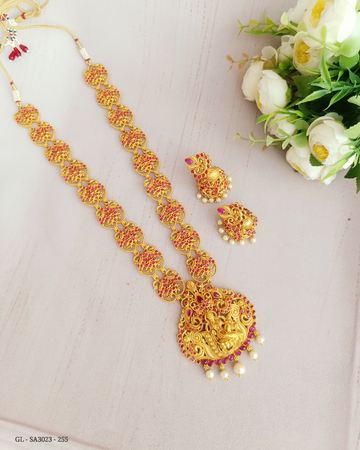 Peacock Lakshmi long necklace - GL-SA3023-255