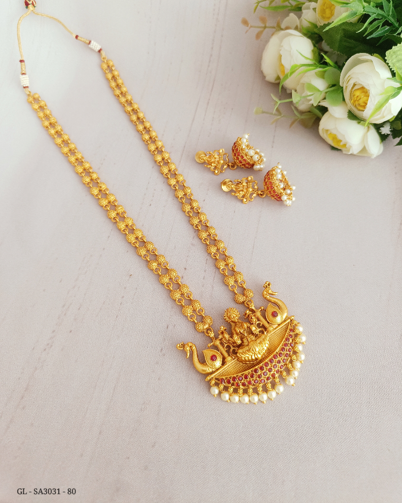 Temple Double line Long Necklace - GL-SA3031-185