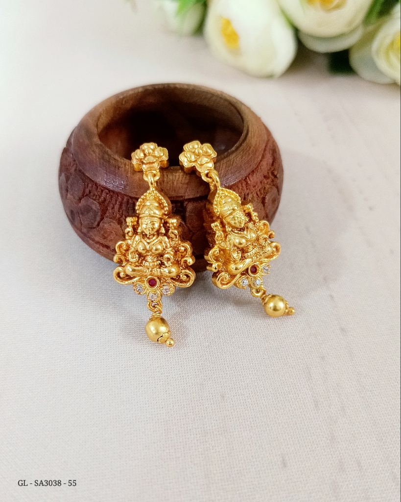 Gold finish Lakshmi Studs - GL-SA3038-55