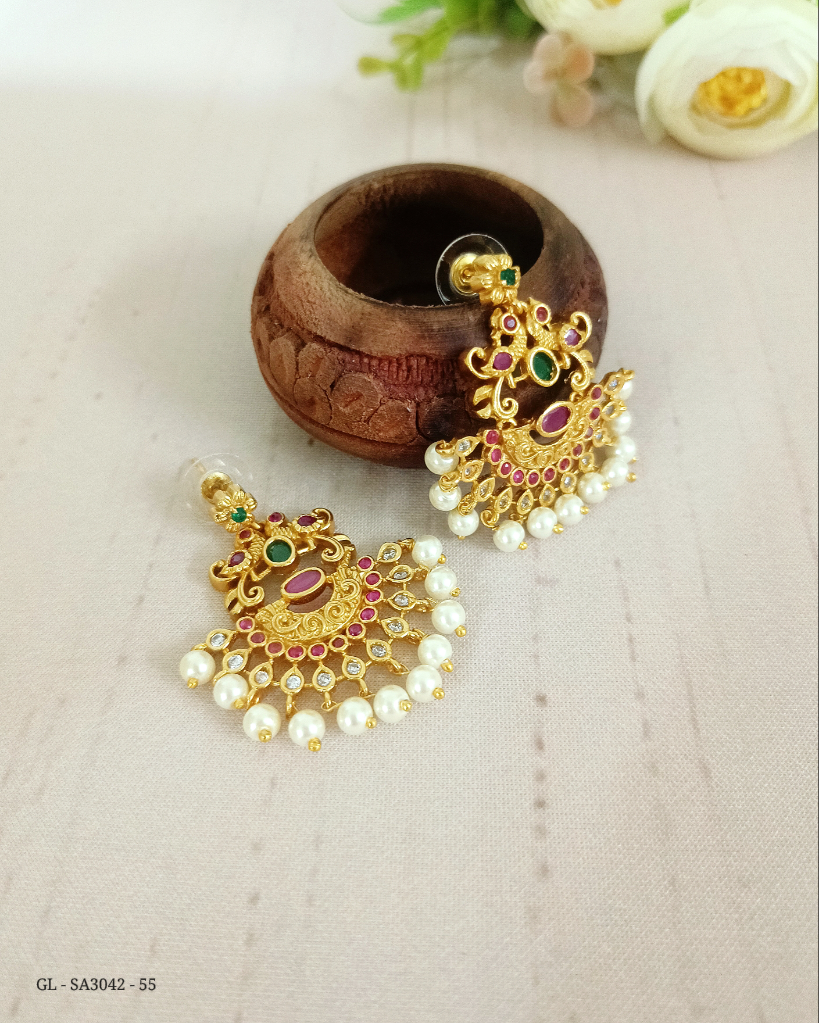 Multicolor Chandbali Peacock Earrings - GL-SA3042-55