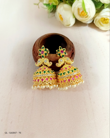 Matt finish Multicolor Jhumkas - GL-SA3047-70