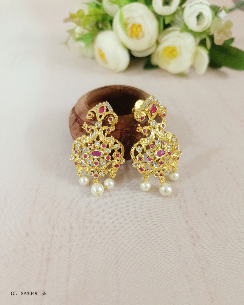 Golden Ruby Earrings - GL-SA3049-55