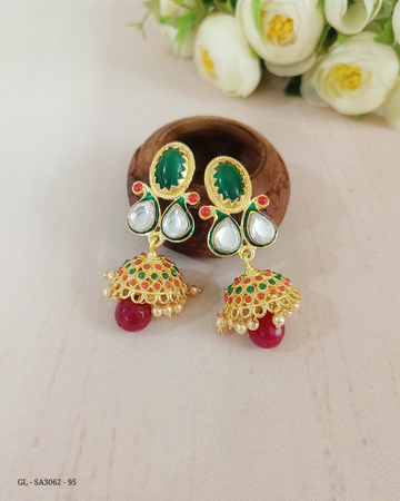 Kundan Gold finish Jhumkis - GL-SA3062-95