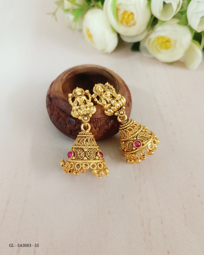 Antique Lakshmi Jhumkas - GL-SA3063-55