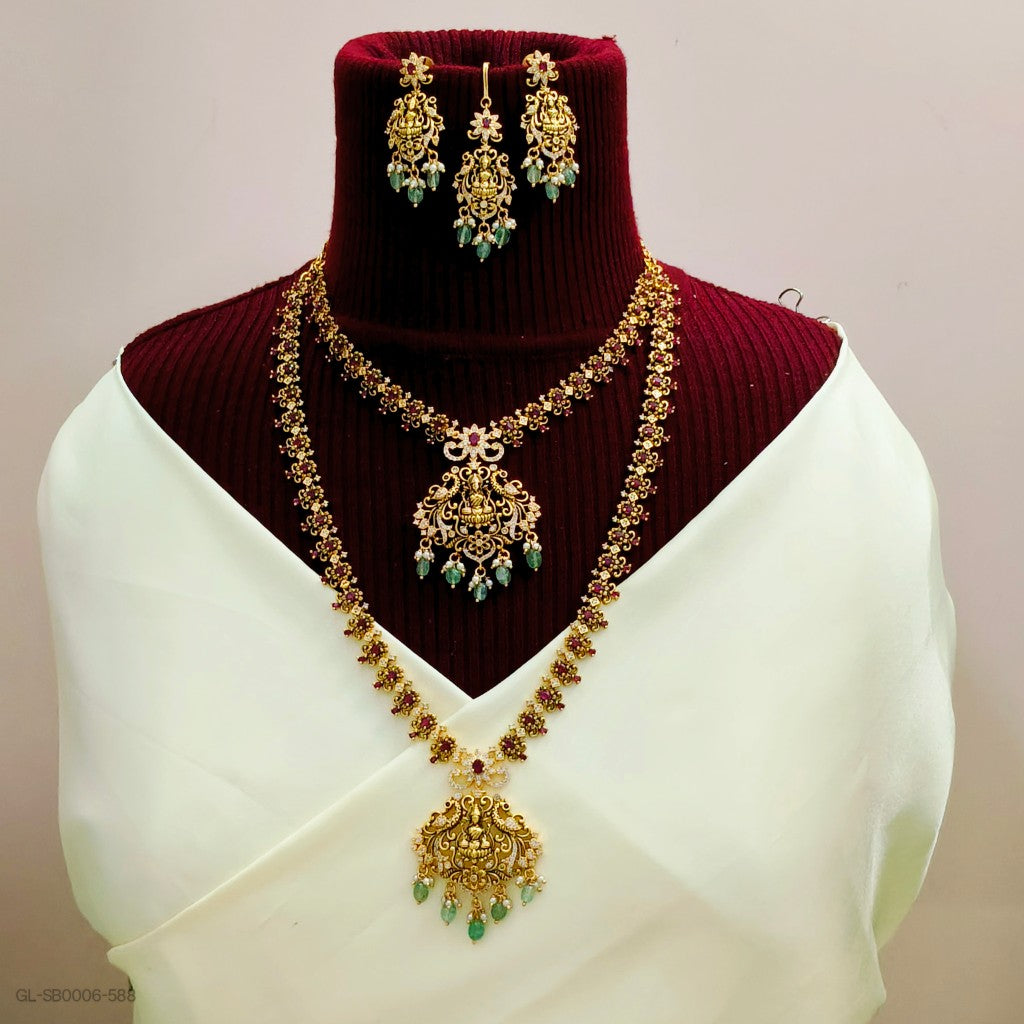Semi Bridal Antique Temple Combo set