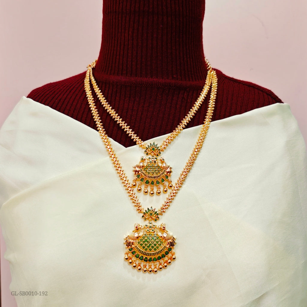 Gold finish Emerald Combo Set