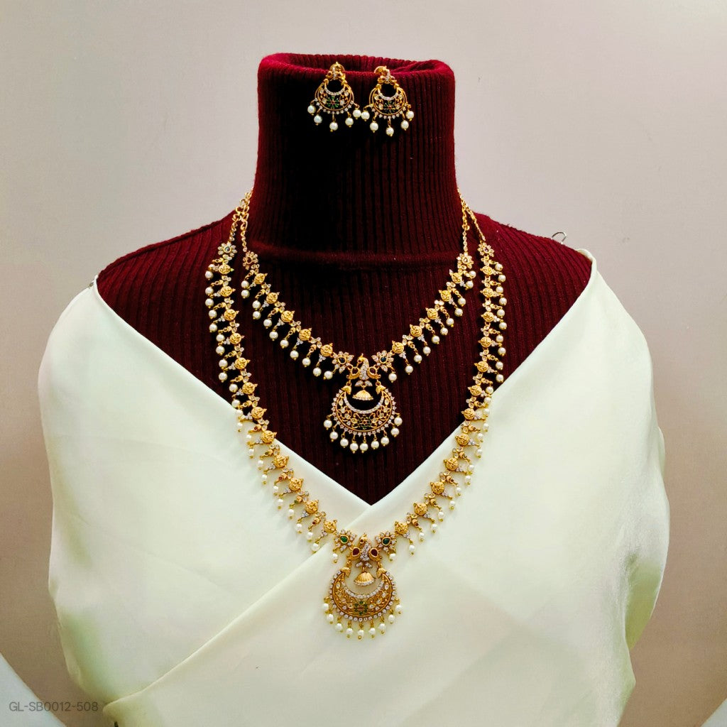 Peacock chandbali Semi Bridal Set