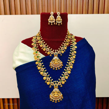 Gold finish-Ruby emerald-coin-Combo Set