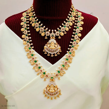 Gold finish-Ruby emerald-coin-Combo Set