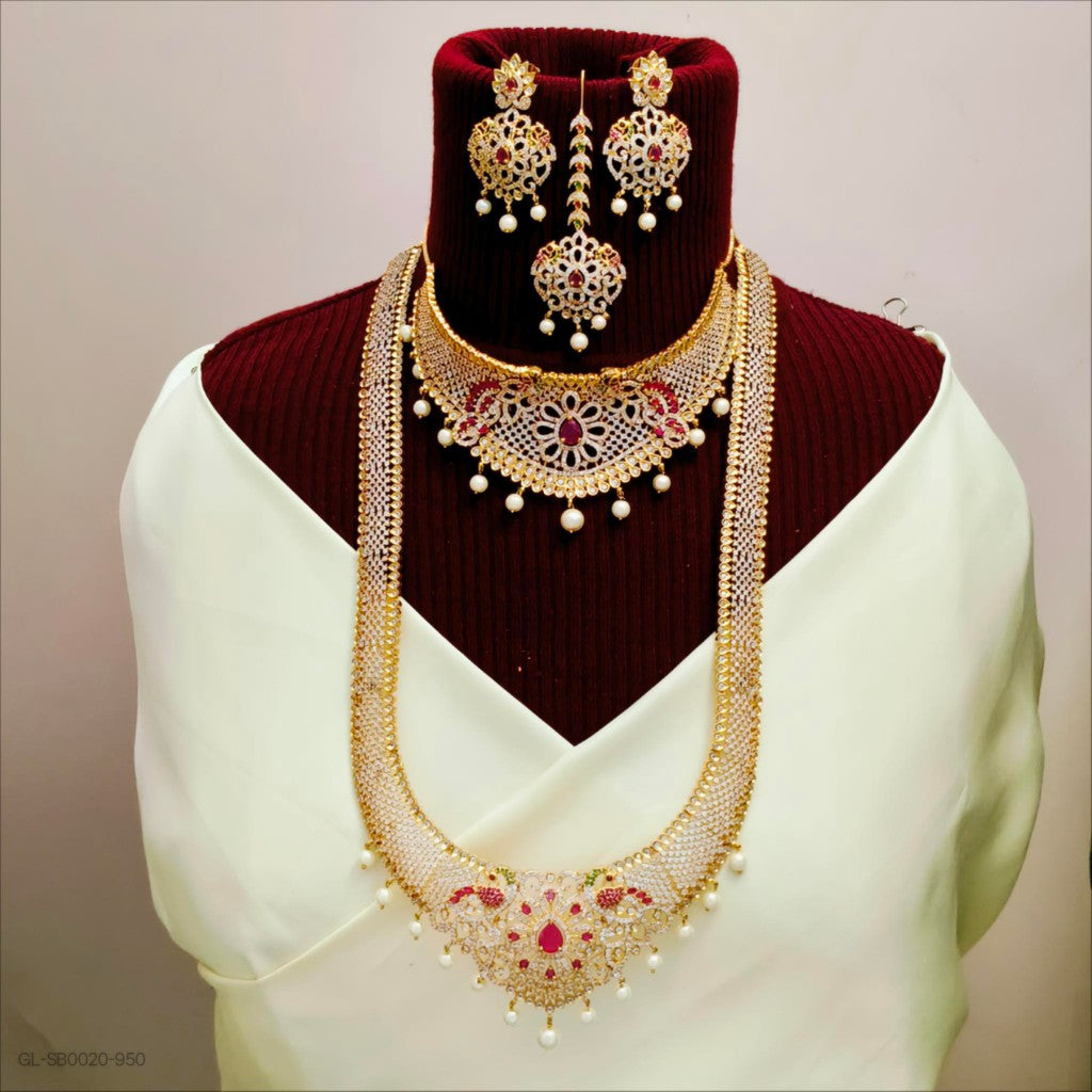 American Diamond Semi Bridal Set