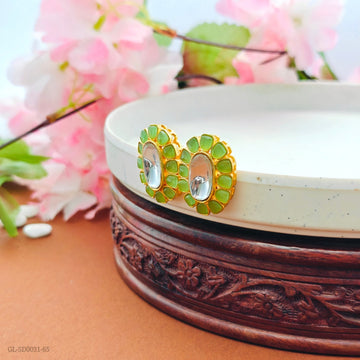 Cz western oval stud Earrings