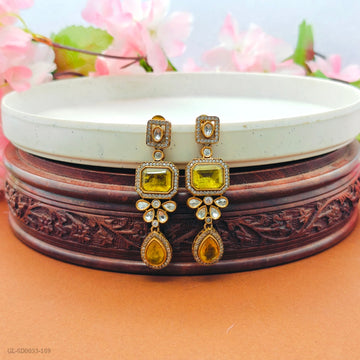 Mossanaite stone Victorian Polish earrings