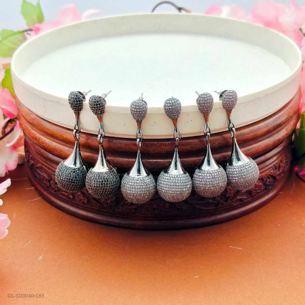 Party wear Silver finish Earrings