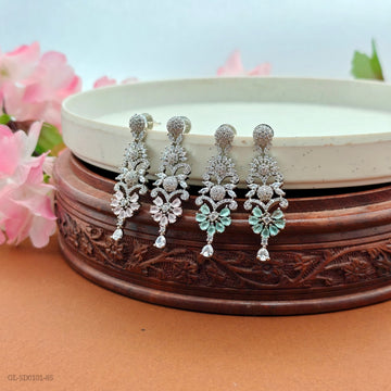 Silver Finish pink Earrings