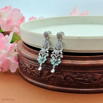 Silver Finish pink Earrings