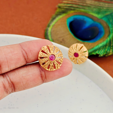Gold-plated-Ruby-Stud