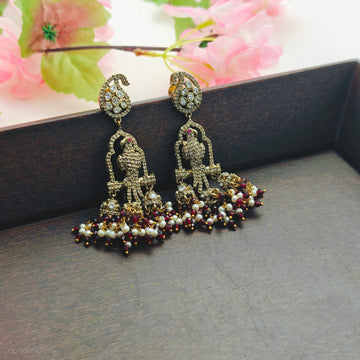 Rich Stud Dangler with Pearl Drops