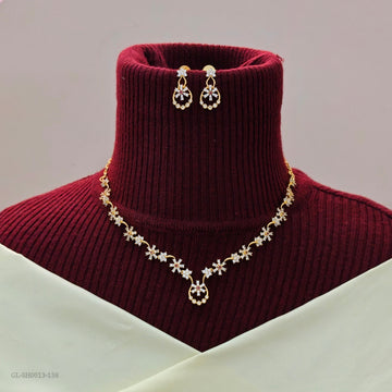 American Diamond Necklace set - Ruby stone