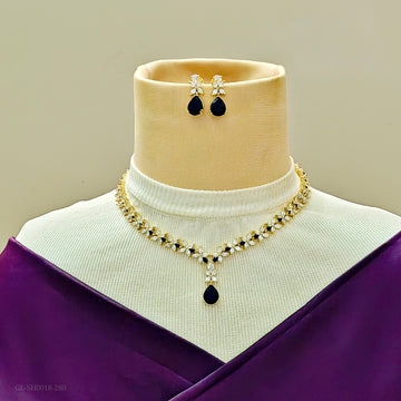 Goden necklace- Sapphire Stone
