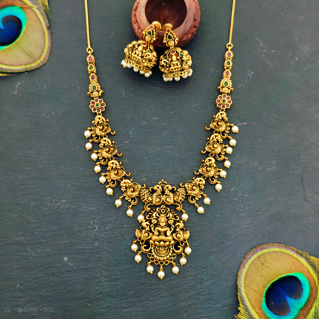Nakshi Lakshmi-peacock Necklace set