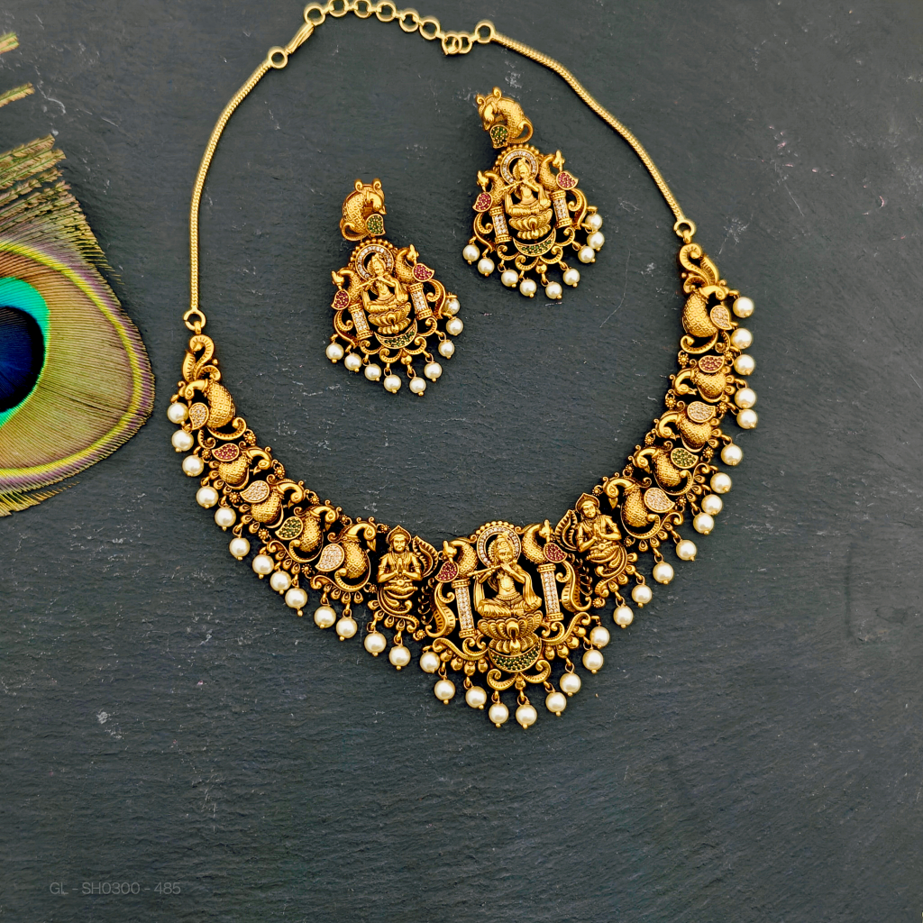 Nakshi Krishna-peacock design Necklace set