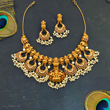 Chandbali lakshmi-peacock design Necklace