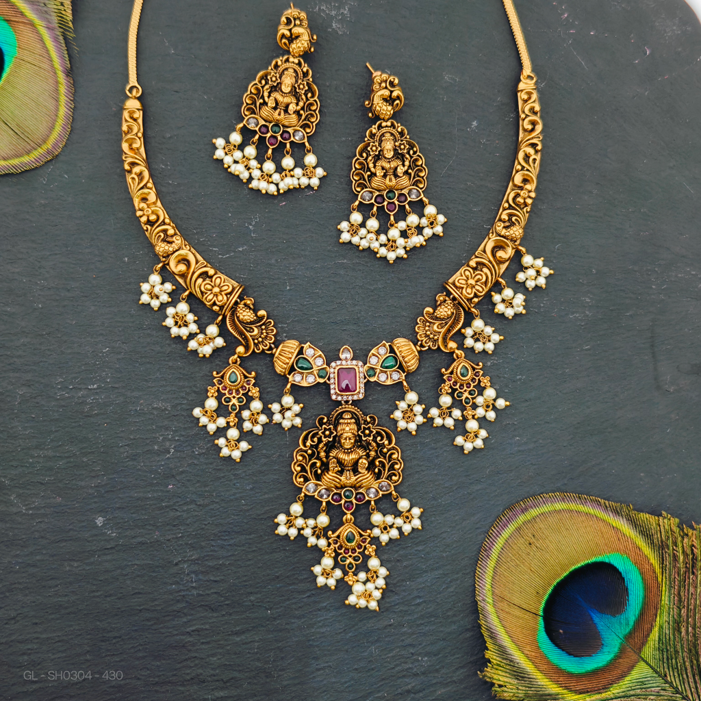 Nakshi lakshmi-peacock design Necklace
