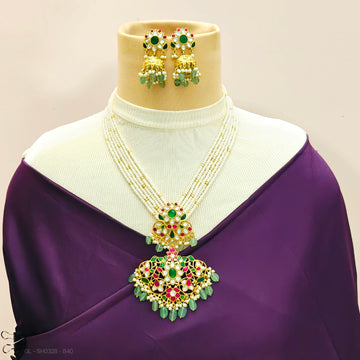 Bead Jadau Kundan pendant mala
