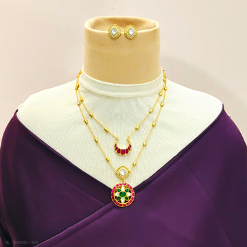 Jadau Kundan two layered chain