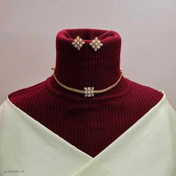 Single Floral Choker with earrings