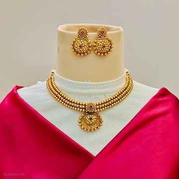 Floral Choker Ruby and emerald stone with earrings