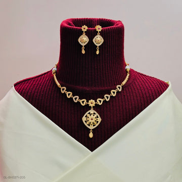 Turkish design light weight gold necklace