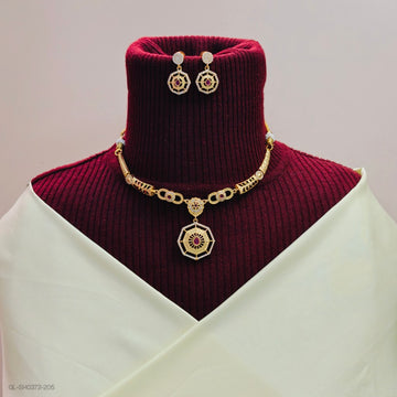 Turkish design Ruby stone gold plated necklace
