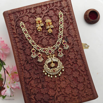 Gold-plated  peacock necklace set