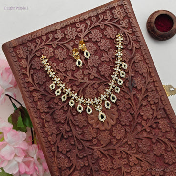 Gold-plated AD stone short neckpiece set