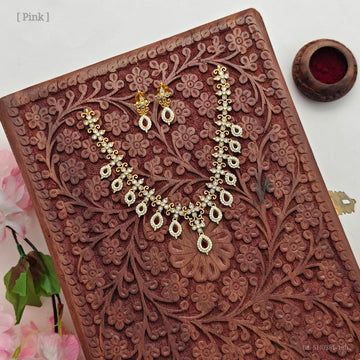 Gold-plated AD stone short neckpiece set